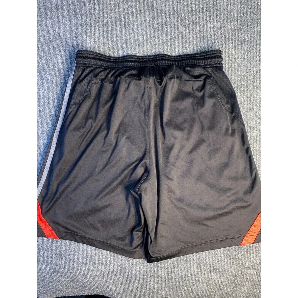 Adidas Athletic Shorts Men Medium Black Mash Panel Elastic Drawstring Waist Logo
